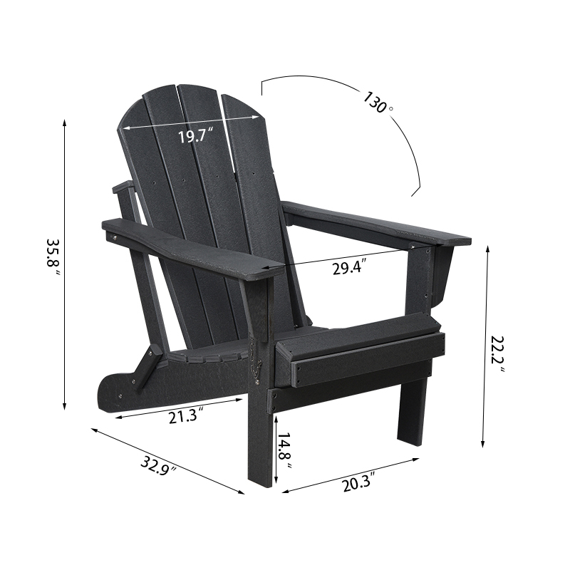 Skladacia stolička Adirondack so širokými podrúčkami